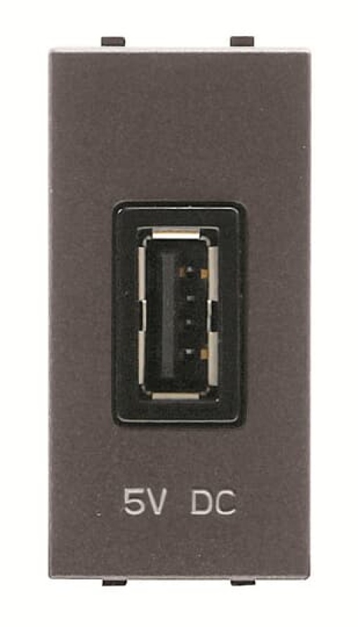 USB charger 750mA 1gang  1M  Anthracite Breakout cable USB A Anthracite  Zenit