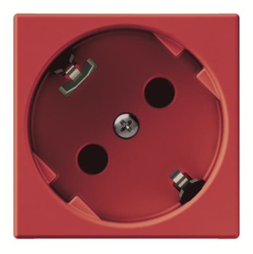 Socket Schuko 45º RJ Without imprint Red   CEM