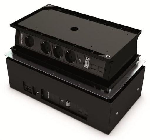 Motorized workstation 2 faces anthracite Black  - CEM