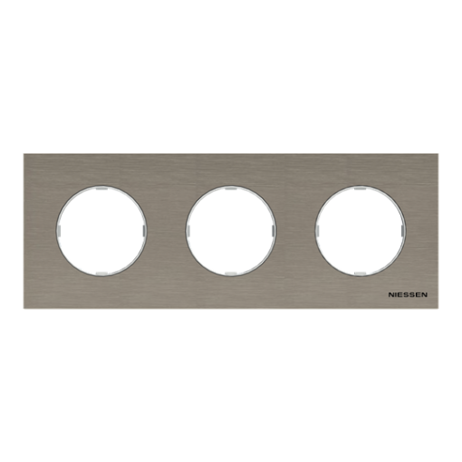 Frame 3-gangs Stainless steel - Skymoon
