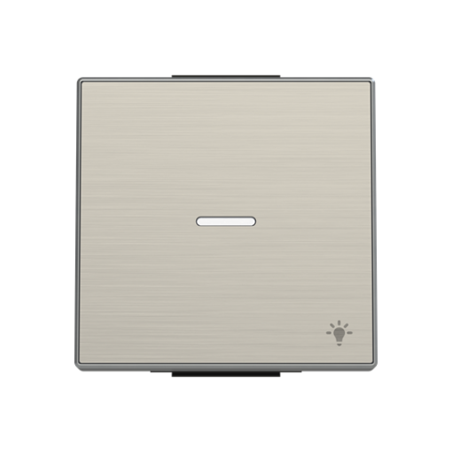 Rocker push button Symbol "light" for Switchpush button, Single rocker Stainless steel - Sky Niessen