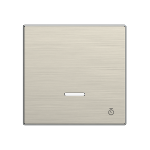 Cover switch Time indication for Time switch Single push button Stainless steel - Sky Niessen