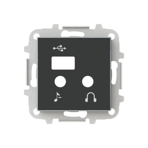 Cover sound USB Central cover plate Black - Sky Niessen