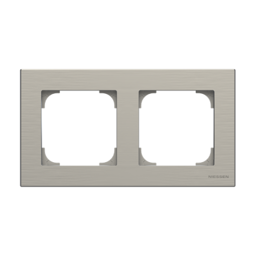 Frame 2-gangs Stainless steel - Sky Niessen
