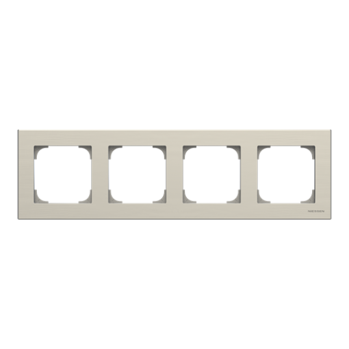 Frame 4-gangs Stainless steel - Sky Niessen