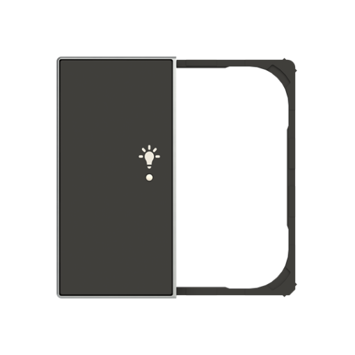 SRL-2-R-85NS - Cover plate - freehome  KNX 2-gang sensors - Switch - Right - Soft Black