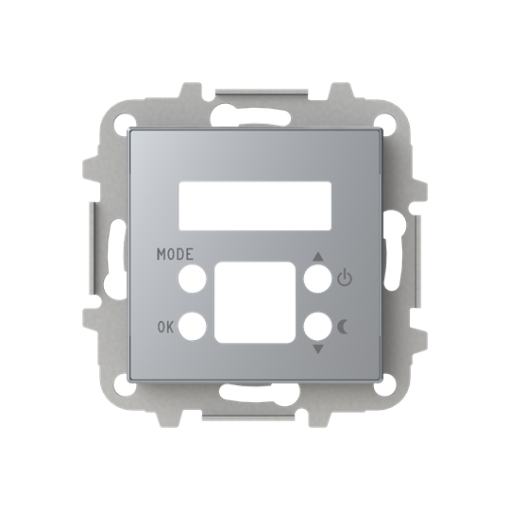 Cover thermostat for Thermostat Central cover plate Silver - Sky Niessen