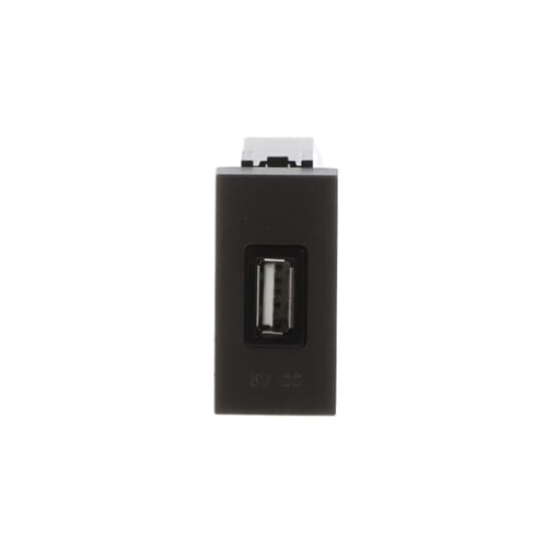 USB charger 2000mA 1gang  1M  Anthracite Breakout cable with USB A Anthracite   Zenit