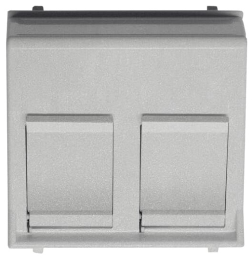 Cover platerocker For data connection housing 2 gang Silver - Zenit