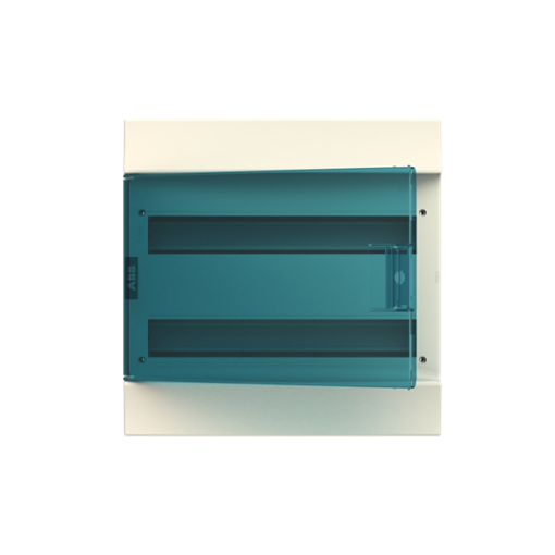 Consumer unit , Surface mounting, 36 modules, 2 rows, IP41,  Door Single, Plastic, Transparent, Dimensions 119.000 mm x 387.000 mm x 387.000 mm