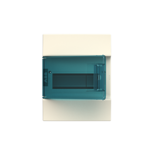 Consumer unit , Surface mounting, 8 modules, 1 rows, IP41,  Door Single, Plastic, Transparent, Dimensions 119.000 mm x 207.000 mm x 262.000 mm