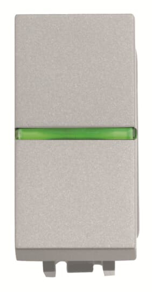 Pushbutton None Single push button Rocker 1 pole, 1NO 0NC 1CO Silver - Zenit
