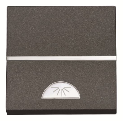 Push-button, SP with light symbol - 2M - Anthracite Symbol "light" Single push button Rocker 1 pole, Anthracite - Zenit