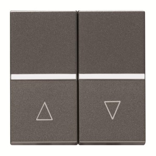 Blind control insertcover Rocker, 1-pole push button Off switch 1-pole 1P Anthracite - Zenit