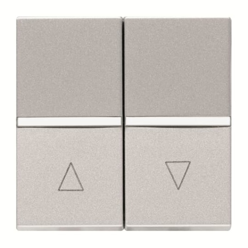 Blind control insertcover Rocker, 1-pole push button Off switch 1-pole 1P Silver - Zenit