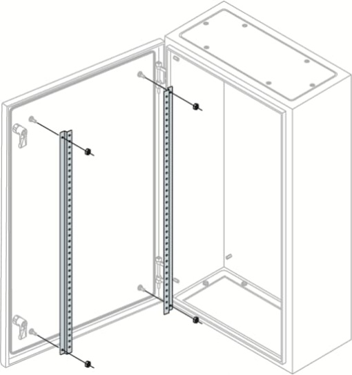 N.2 RAILS FOR DOOR H600MM 7035