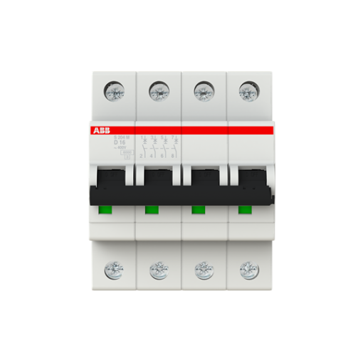 Miniature Circuit Breaker - S200M - 4P - 16 A - D - AC 10 kA