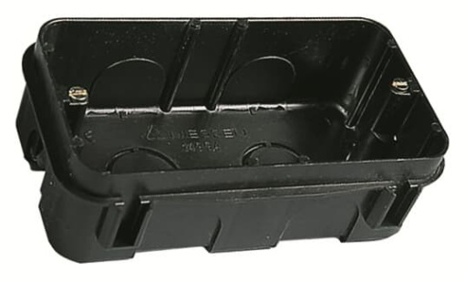 Device Connection Box Round  Square Flush mounting box 4-gang Black - Zenit