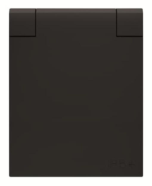 Socket outlet IP54 Without imprint with Hinged Lid Black - Various