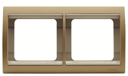 Frame horizontal 2-gang Beige - Olas