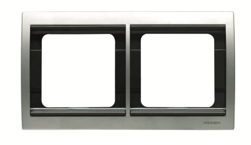 Frame horizontal 2-gang Titanium - Olas