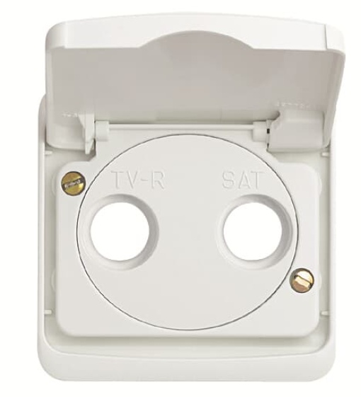 Cover T-RSAT with Hinged Lid SAT 2 gang White - Arco