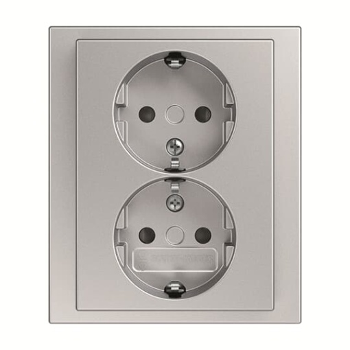 Socket Outlets Safety Shutter without claw aluminium silver - Platform 63
