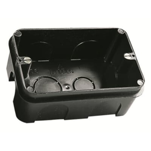 Device Connection Box Round  Square Flush mounting box 3-gang Black - Zenit