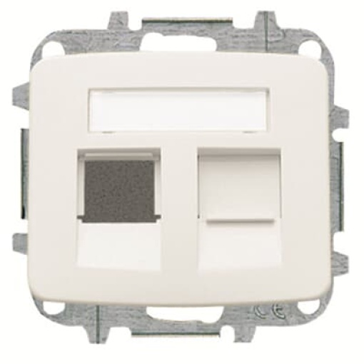 Cover plate Data connection 2 gang Alpine white - Arco