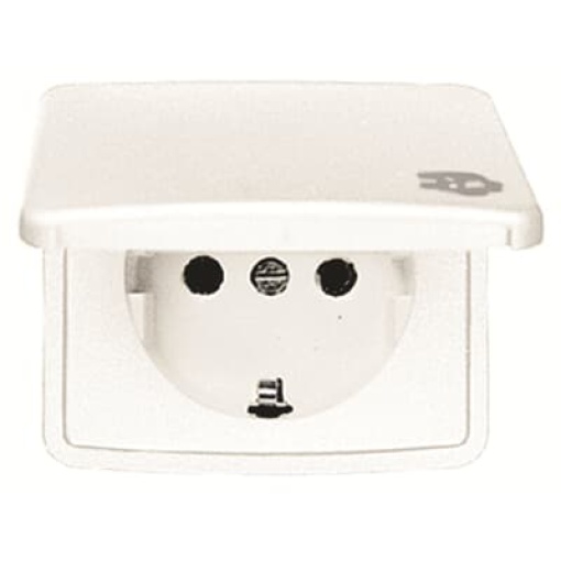 Cover socket outlet Central cover plate for Socket outlet Without imprint Alpine white - Arco