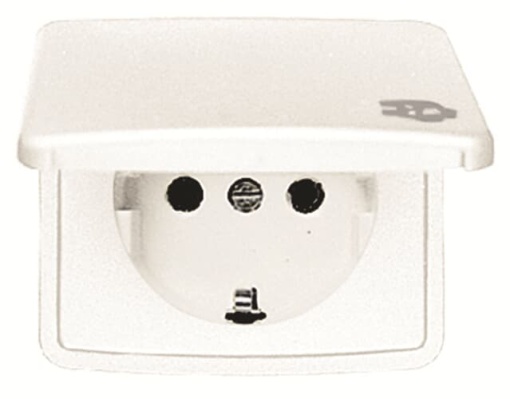 Cover socket outlet Central cover plate for Socket outlet Without imprint Alpine white - Arco