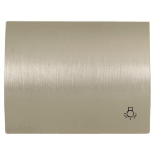Cover push button wlight symbol Symbol "light" for Switchpush button, Single rocker Aluminium - Olas