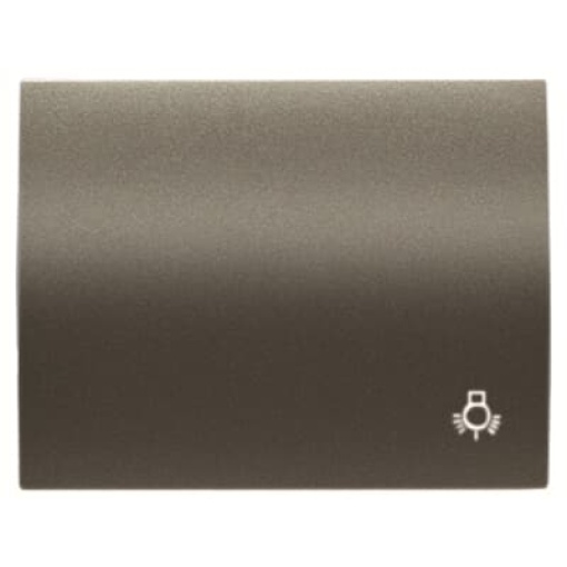 Cover push button wlight symbol Symbol "light" for Switchpush button, Single rocker Aluminium - Olas