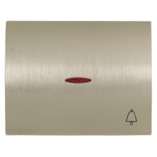 Cover push button wbell sym & indicator Symbol "bell" for Switchpush button, Single rocker Aluminium - Olas