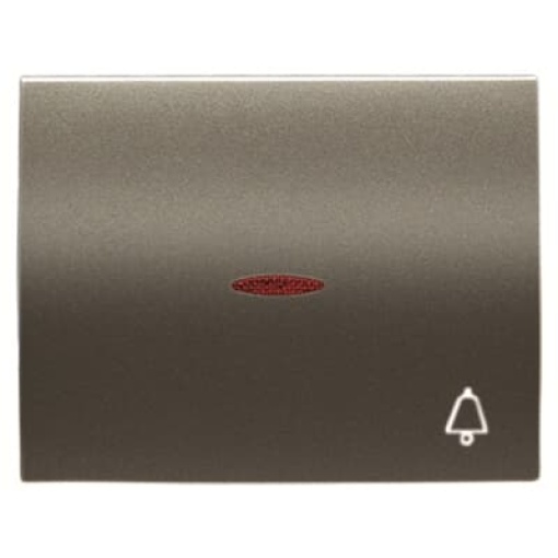 Cover push button wbell sym & indicator Symbol "bell" for Switchpush button, Single rocker Aluminium - Olas