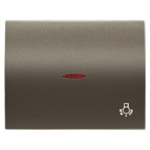 Cover push button wlight sym & indic. Symbol "light" for Switchpush button, Single rocker Aluminium - Olas