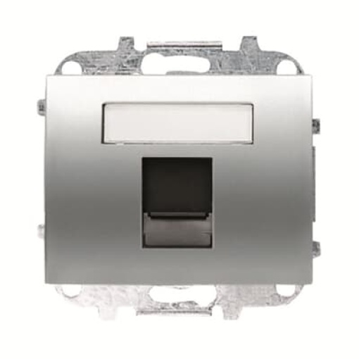 Cover plate Data connection 1 gang Titanium - Olas