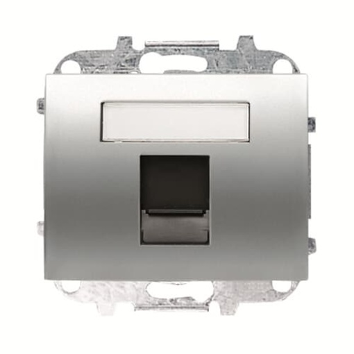 Cover plate Data connection 1 gang Titanium - Olas