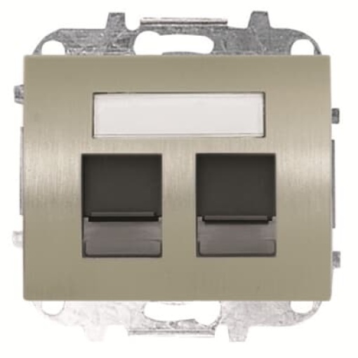 Cover plate double data outlet Data connection 1 gang Aluminium - Olas