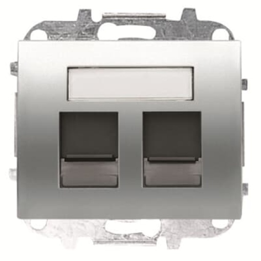 Cover plate Data connection 2 gang Titanium - Olas