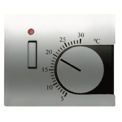 Cover plate Various symbols for Thermostat Turn button Titanium - Olas
