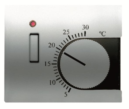 Cover plate Various symbols for Thermostat Turn button Titanium - Olas