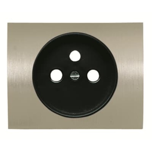 Cover socket French Central cover plate for Wall socket Without imprint Aluminium - Olas