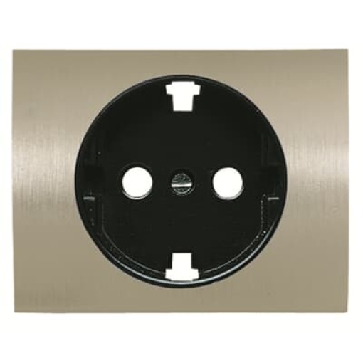 Cover socket Schuko Central cover plate for Wall socket Without imprint Aluminium - Olas