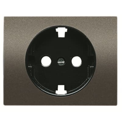 Cover socket Schuko Central cover plate for Wall socket Without imprint Aluminium - Olas