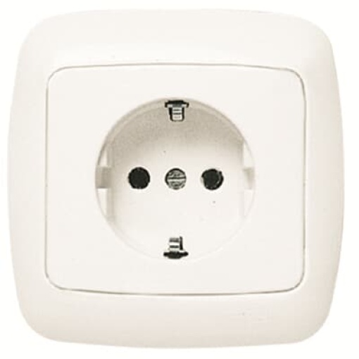 Cover socket outlet Protective contact SCHUKO Without imprint Alpine white - Arco