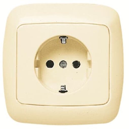 Socket outlet Protective contact SCHUKO Ivory  - Arco