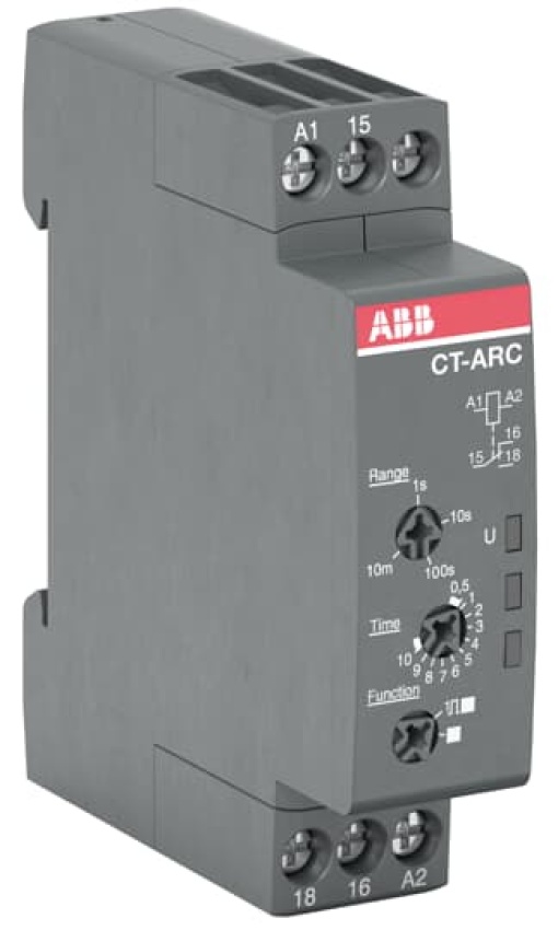 CT-ARC.12 Time relay, Dual function 1co, 24-48VDC24-240VAC, wo aux.supply