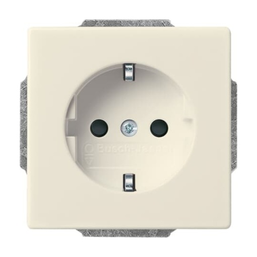 Busch-steplight SCHUKO socket insert Safety Shutter with LED Night light White ivory white - Platform 63