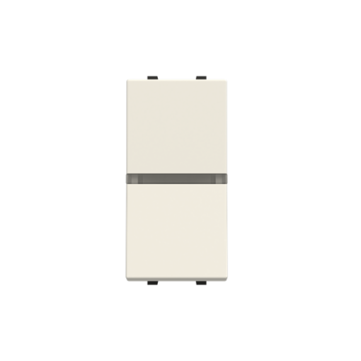 Insertcover Without imprint Push button, Single push button 1P 1NO 0NC 1CO White - Zenit